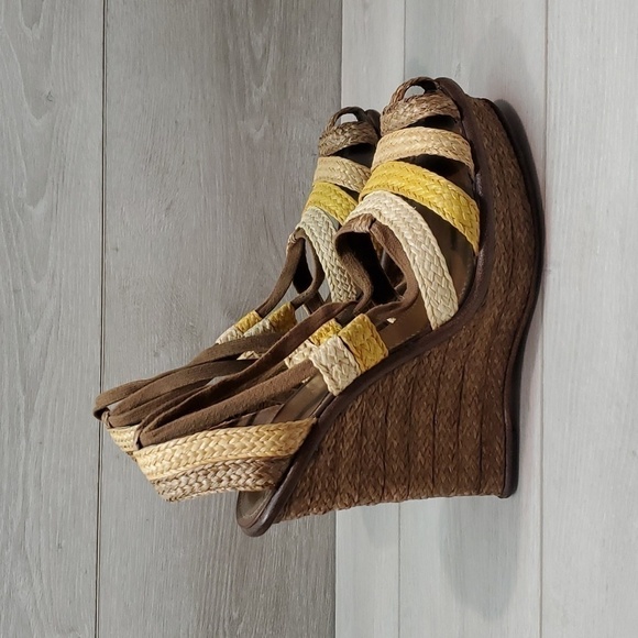 Bottega Veneta Womens Lace Up Wedge Sandals shoes sz 39.5/9.5 - Picture 2 of 14